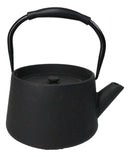 Black Modern Straight Edge Design Tetsubin Larger Cast Iron Teapot 33oz
