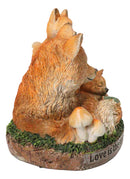 Bedtime Story Fox Snuggle Figurine Fox Family with Kits Woodland Sculpture