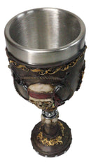Nautical Pirate Skull Wine Goblet with Crossed Cutlass Red Bandana Chalice