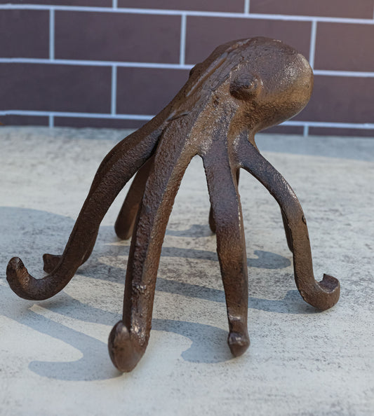 Cast Iron Nautical Giant Sea Octopus Standing Decorative Paperweight Figurine