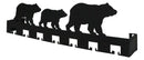 Rustic Western Black Bear Family Multi Pegs Metal Wall Key Hooks Decor Plaque