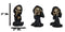 Set Of 3 See No Evil Speak No Evil Hear No Evil Grim Reaper Chibi Mini Figurines