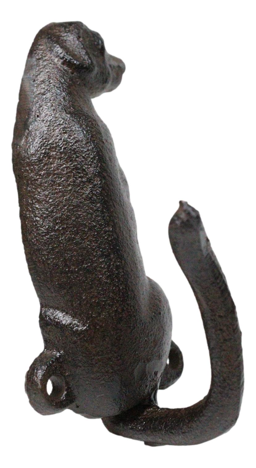 Pack Of 2 Rustic Cast Iron Golden Retriever Labrador Wagging Tail Wall Hooks - Ebros Gift