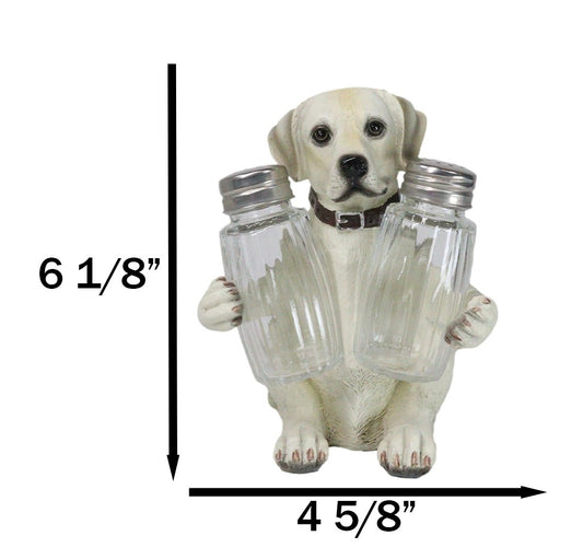 Pup And Spice Wide Eyed Cute Labrador Puppy Dog Glass Salt & Pepper Shakers Set