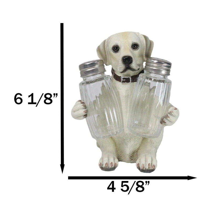 Pup And Spice Wide Eyed Cute Labrador Puppy Dog Glass Salt & Pepper Shakers Set
