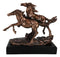 Large 11"L Rustic Western 2 Running Wild Equine Horses Bronzed Resin Statue