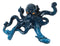 Nautical Marine Blue Giant Octopus Multi Point Tentacles Wall Hooks Sculpture