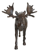 Cast Iron Large Emperor Stag Elk Bull Moose In Bronze Finish Figurine 11.25"L - Ebros Gift