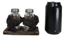 Western Wild At Heart Double Brown Chestnut Horses Salt Pepper Shakers Holder