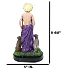 Catholic Saint Lazarus with Dogs and Sun Border Medal Figurine With Base 8"H