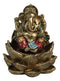 Hindu Deity God Ganesha Ganapati Seated On Padma Lotus Flower Mini Figurine