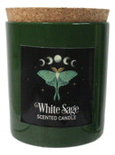 Wicca Dark Forest White Sage Luna Moth Scented Candle With Cork Lid