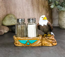 Wild Heritage Bald Eagle On Rock Southwestern Symbol Salt & Pepper Shaker Holder