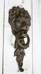 Cast Iron Royal Venetian Lion Head Door Knocker With Greenman Leaf Strike Plate
