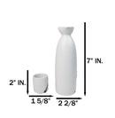 Yukino Hana Snow Flowers Porcelain Sake Carafe Flask 9oz And 4 Ochoko Cups Set