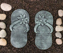 Cast Iron Flip Flop Stepping Stones Set of 2 Beach Getaway Left & Right Sandals