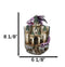 Purple Dragon Guarding LED Medieval Castle On Rocks With Book of Spells Figurine