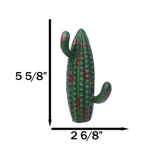 Pack Of 2 Cast Iron Rustic Southwestern Desert Cactus 2-Pegs Double Wall Hook