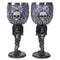Set Of 2 Gothic Death's Desire Silver Scrollwork Victorian Skull Wine Goblets