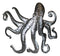 Silver Nautical Marine Deep Sea Octopus Tentacles Metal Wall Decor Plaque 31"L