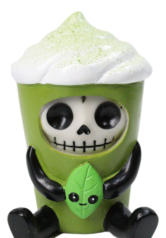 Furry Bones Matchiko Green Tea Leaf Matcha Drink Skeleton Figurine Furrybones