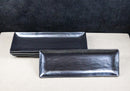 Pack Of 5 Black Tetsu Kesho Ceramic Collection Rectangular Serving Platter 14" L