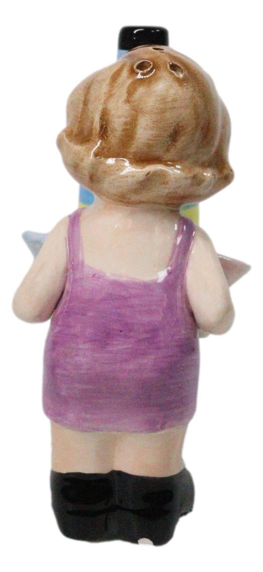 Ebros Gift Martini Lady and Bottle Ceramic Salt and Pepper Shaker Set