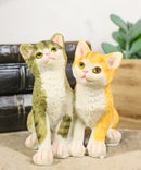 Realistic Animal Pets Sitting 2 Orange And Gray Tabby Cats Collectible Figurine