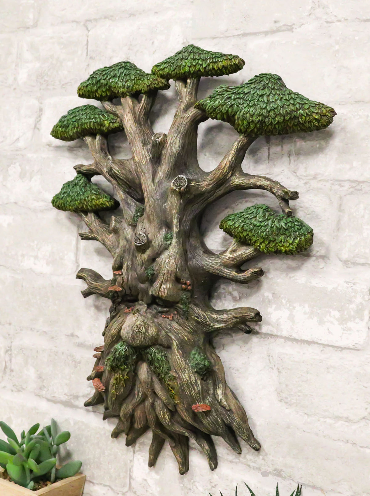 Nature Spirit God Celtic Greenman Tree Ent Canopy Hanging Wall Decor Plaque