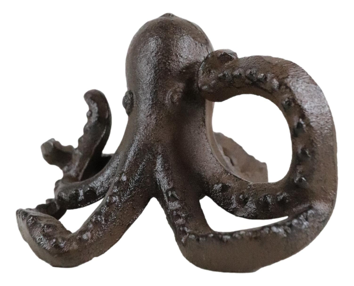 Cast Iron Nautical Sea Octopus Kraken Decorative Paperweight Figurine 5.25"L - Ebros Gift
