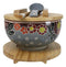 Maroon Tombo Dragonfly Donburi Ramen Bowl With Lid Trivet Spoon Chopsticks Set