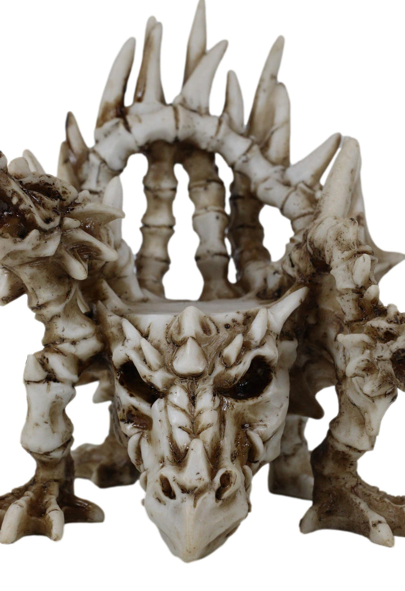 Legendary Arthurian Merlin Dragon Skulls Bones Skeletons Throne Chair Figurine