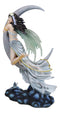 Celestial Dream Voyage Crescent Moon Lullaby Fairy Floating On Clouds Statue