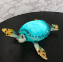 Ocean Colorful LED Lighted Shell Green Giant Sea Turtle Swimming Figurine 10.5"L