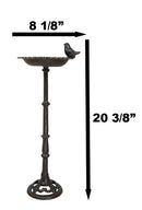 Rustic Cast Iron Bird Perching On Sunflower Bird Feeder Bath Garden Statue 20"H