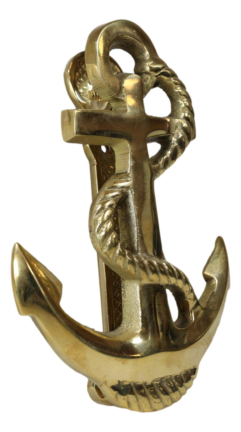 Brass Metal Golden Marine Nautical Sailor Ship Anchor Door Knocker Sculpture