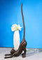 Rustic Cast Iron Crouching Kitty Cat with Long Tail Kitchen Paper Towel Holder