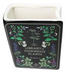 Witchcraft Magic Library of Poisonous Plants Ceramic Book Shaped Pot Vase - Ebros Gift
