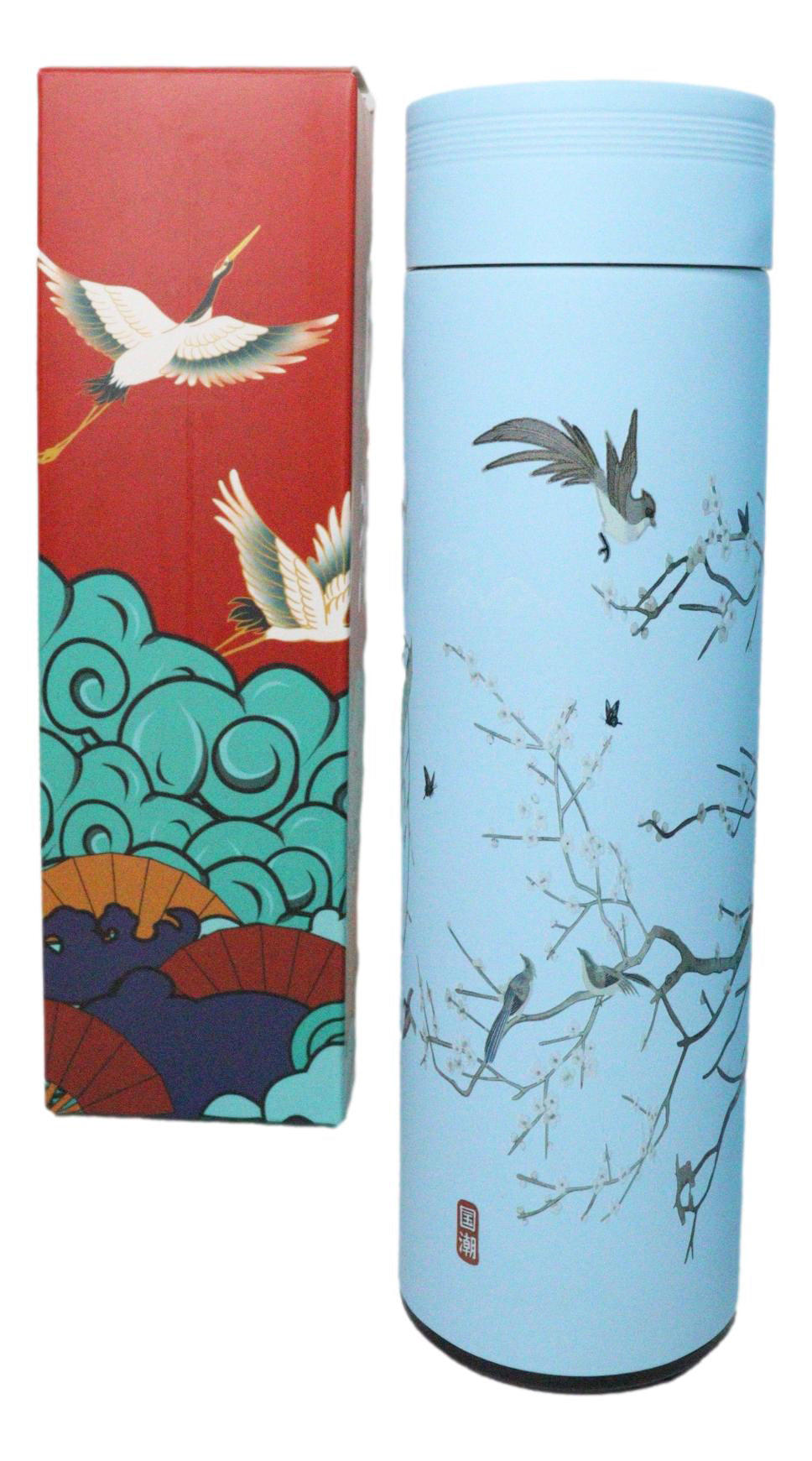 Ume Blossom 17oz Vacuum Insulated Stainless Steel Thermos Bottle W/ Tea Infuser