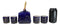 Golden Crane With Red Moon Blue Ceramic Hexagonal Teapot With 4 Tea Cups Set