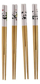 Happy Panda Bears Ceramic Sauce Dishes Chopsticks And Rests Sushi Set For 2