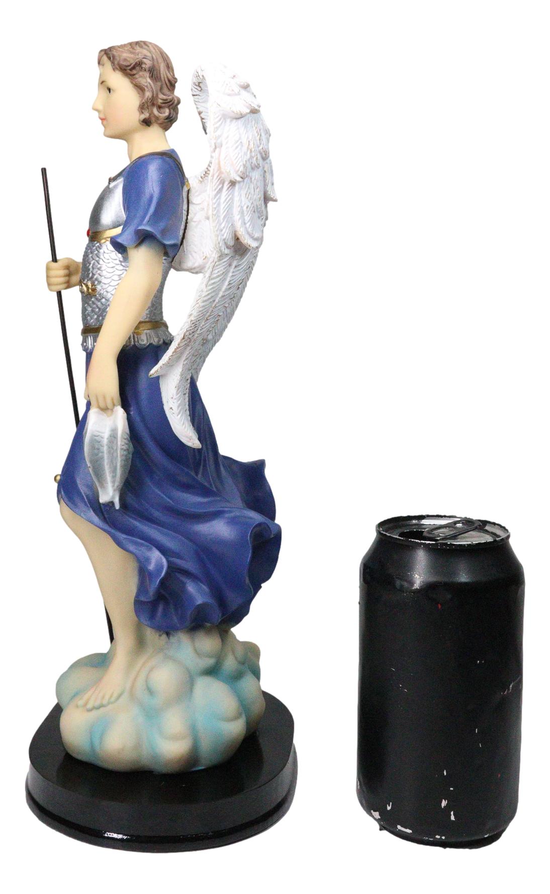 Archangel Saint Raphael Holding Staff And Fish Statue With Name Base 12"H - Ebros Gift