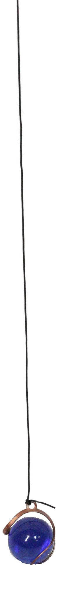 Blue Floral Scroll with Gemstones Christian Cross Art Glass Metal Wind Chime