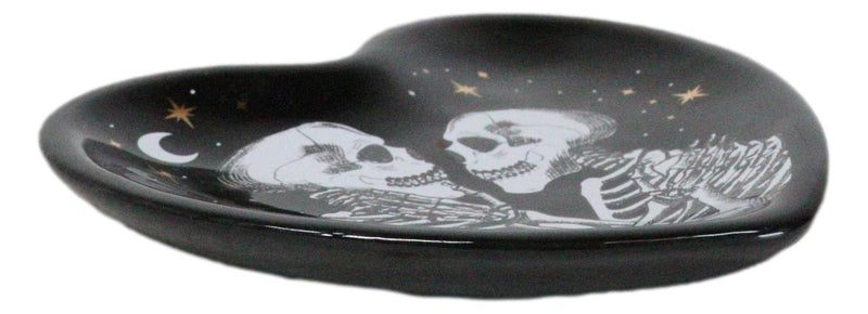 Gothic Day Of The Dead Love Never Dies Skeleton Couple Heart Trinket Dish Decor