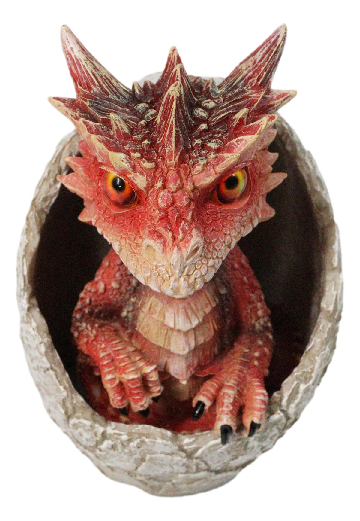 Ebros Red Ember Fire Dragon Baby Hatchling in Cracked Egg Fantasy Figurine
