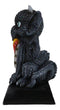 Fantasy Black Onyx Koan Cartoon Chibi Dragon Figurine Dragon With Girl Tattoo