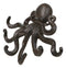 Rustic Cast Iron Nautical Sea Octopus Cthulhu 6 Pegs Tentacles Wall Hook Decor