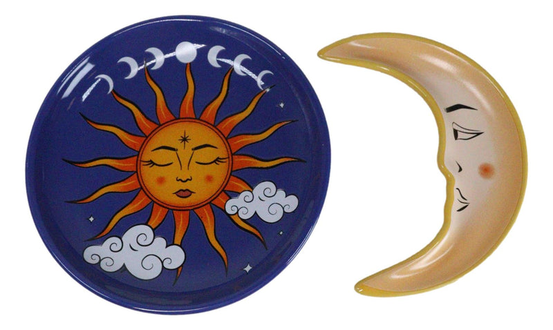 Wicca Celestial Belenos Sun God And Luna Moon Goddess Night Day Trinket Dish