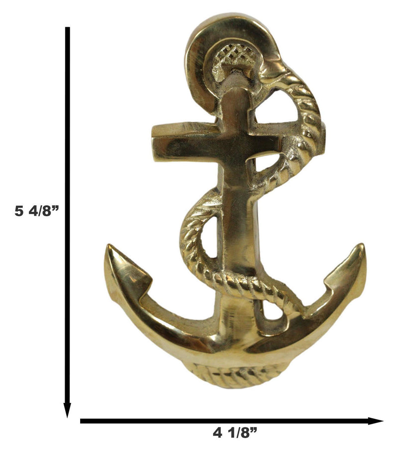 Brass Metal Golden Marine Nautical Sailor Ship Anchor Door Knocker Sculpture