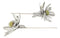 Set of 2 Realistic Artificial Botanica Long White Grey Flower Floral Stems
